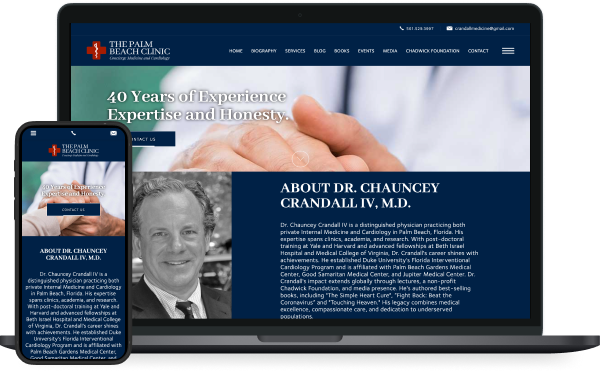 The Palm Beach Clinic's screenshot on tablet